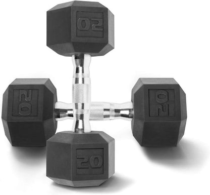 Rubber Encased Hex Dumbbell Set, Dumbbell Hand Weight for Home Gym Free Weight Training