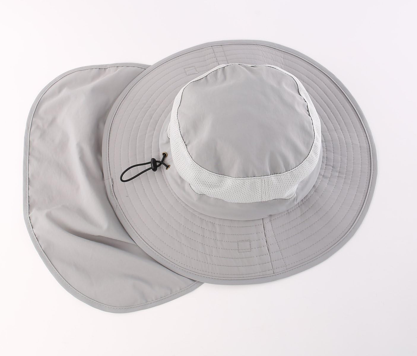 Outdoor UPF50+ Mesh Sun Hat Wide Brim Fishing Hat with Neck Flap Sun Hat for Men Women