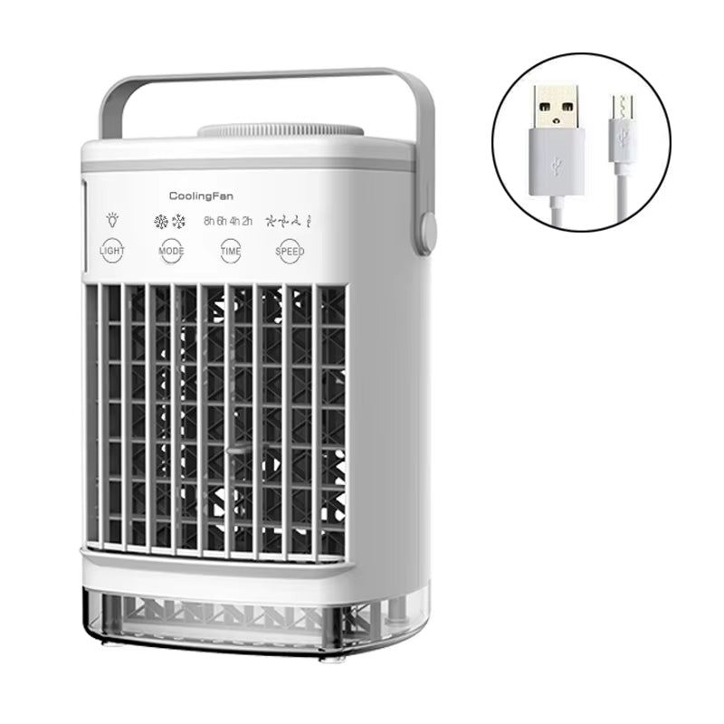 Portable Air Conditioner Mini Air Cooler USB Air Conditioning Fan 700Ml Ice Water Air Cooling Fan with Humidifier for Bedroom