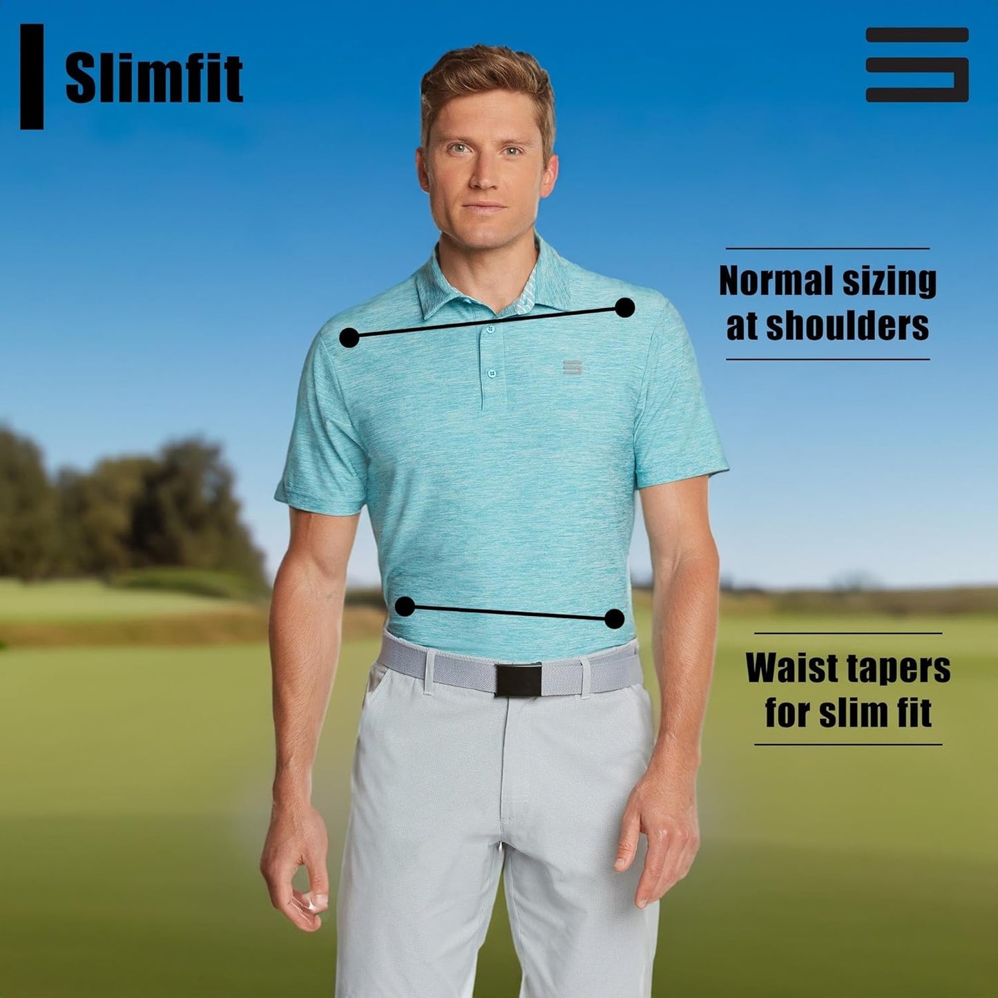 Golf Shirts for Men - Dry Fit Short-Sleeve Polo, Athletic Casual Collared T-Shirt